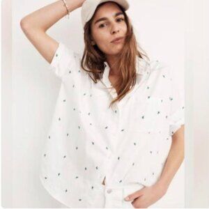 Madewell Cactus Button Up Short Sleeve Top - Size Medium